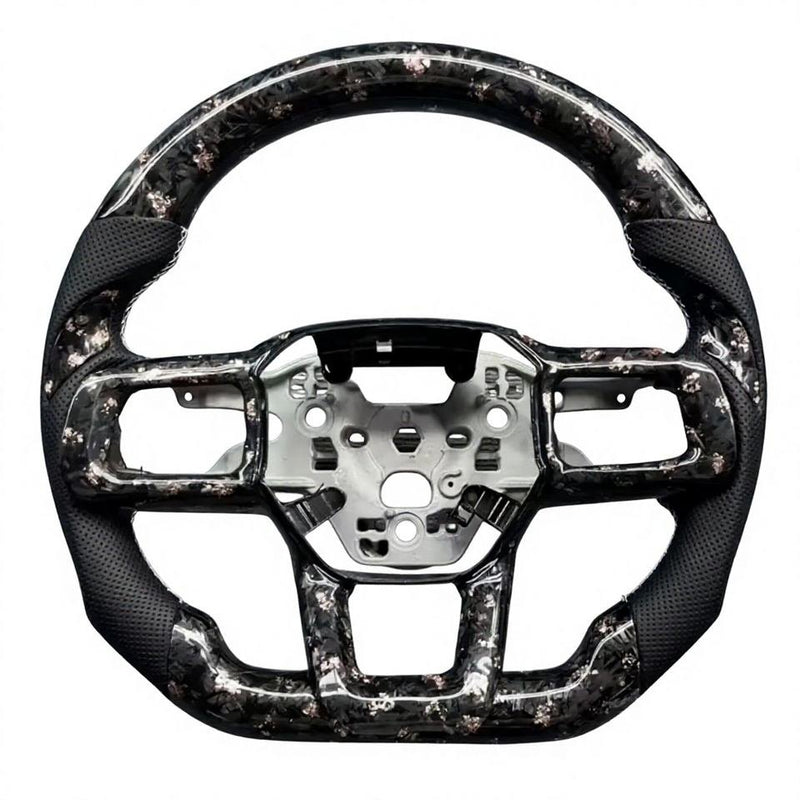 Forged carbon-pattern steering wheel for the Mustang S650